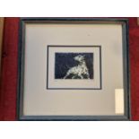 Latvian British Artist Vineta Dzervite-Sayer Limited Edition Etching of a Dalmation