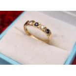 18ct Gold Ring with Diamonds and Garnets, size L and 2g