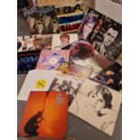 Set of 17 Rock and Folk LP Vinyl Records from 1960's-1980's inc U2, Bob Dylan, a Slade White Label T
