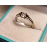 18ct White Gold & Diamond Ring (VS2 & 0.2ct), size J+0.5