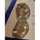 Pair of 1940's Chester Hallmarked Silver Ashtrays