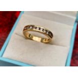 14ct Gold & Multi Diamond Eternity Ring, size N and 4.92g