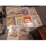 Collection of Plastic Sleeved 10 Original WWII Militaria Advertising Posters