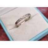 18ct White Gold Diamond-encrusted Half Eternity Ring, size M and 3g