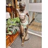 Large Floor Standing Bronze David & Goliath Figure - A/F with the arm separated