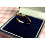 Vintage 18ct Gold, Sapphire and Diamond Ring - size P