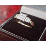 18ct White Gold and Diamond Art Deco Style Dress Ring