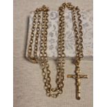 9ct Gold Crucifix and 9ct Chain/Necklace - 15.7g