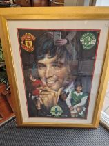Framed George Best Manchester United/Northern Ireland Memorabilia Print