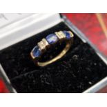 9ct Gold Sapphire and Diamond Ring - size N