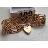 9ct Gold Vintage Padlock Bracelet - 24.5g total