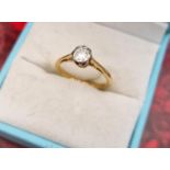 18ct Gold and Diamond (0.25ct approx) Ring, size J and 2.06g