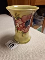 Small 1960s Floral Decorated Moorcroft Vase - 11cm tall