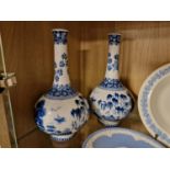 Pair of Early Chinese Style Blue & White Vases