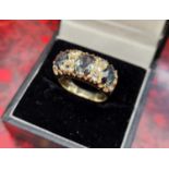 9ct Gold Ring Set with Possibly Tourmaline and Spinels - 4.9g, size O