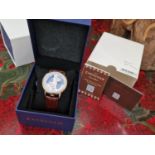 Boxed Limited Edition Thomas Earnshaw City of London Gold Plated Skeleton Gents Wrist Watch