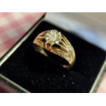 9ct Gold Gents Vintage Dress Ring, 3.9g, size S