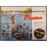 Piranha (+ Carrie) (1978) - original UK quad film poster (40" x 30") - (slight grubbiness to white a