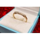 15ct Gold & Diamond Half-Eternity Ring, size P and 1.75g