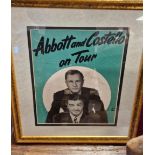 Framed Signed Authograph Tour Promo Featuring Abbott & Costello - Comedy Memorabilia late 1950's