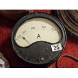 Weir Voltmeter Gauge No. 519625 - Industrial, stamped '1958' to rear, 24.5cm diameter