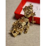 9ct Gold Rag Doll Charm Bracelet Figure - 10.6g