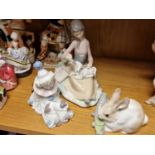 Trio of Lladro Porcelain Figures