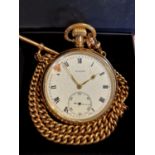 Rolex 1940's Gold-Plated Pocketwatch (104.5g) + a 9ct Gold Chain (45.8g)