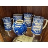 Collection of Vintage and Antique Blue & White Ceramics inc a Chinese Ginger Jar