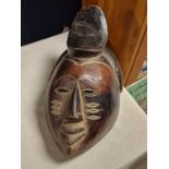 Carved African Tribal Wooden Face Mask