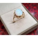 9ct Gold Opal Ring - size O