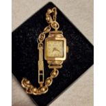 Swiss 9ct Gold Timor Cocktail Watch inc 9ct Strap - 13.6g