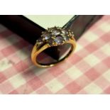 9ct Gold & Ameythst Dress Ring - size P, 2.56g