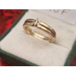 9ct Gold and Diamond Gents Wedding Band Ring - size T, 5.45g