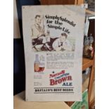 1930s Newcastle Champion Brown Ale 'Simply Splendid for the Simple Life' Metal Sign - 61cm x 38cm, B