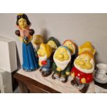 Collection of Very Large Snow White and the Seven Dwarves Disney Figures