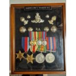 Framed Collection of WWII Militaria and Specifically RAF Medals inc Dress Examples
