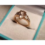 9ct Rose Gold Sphinx Cut Dress Ring, size O, 3.4g