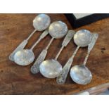 Set of Six Chinese Silver Spoons