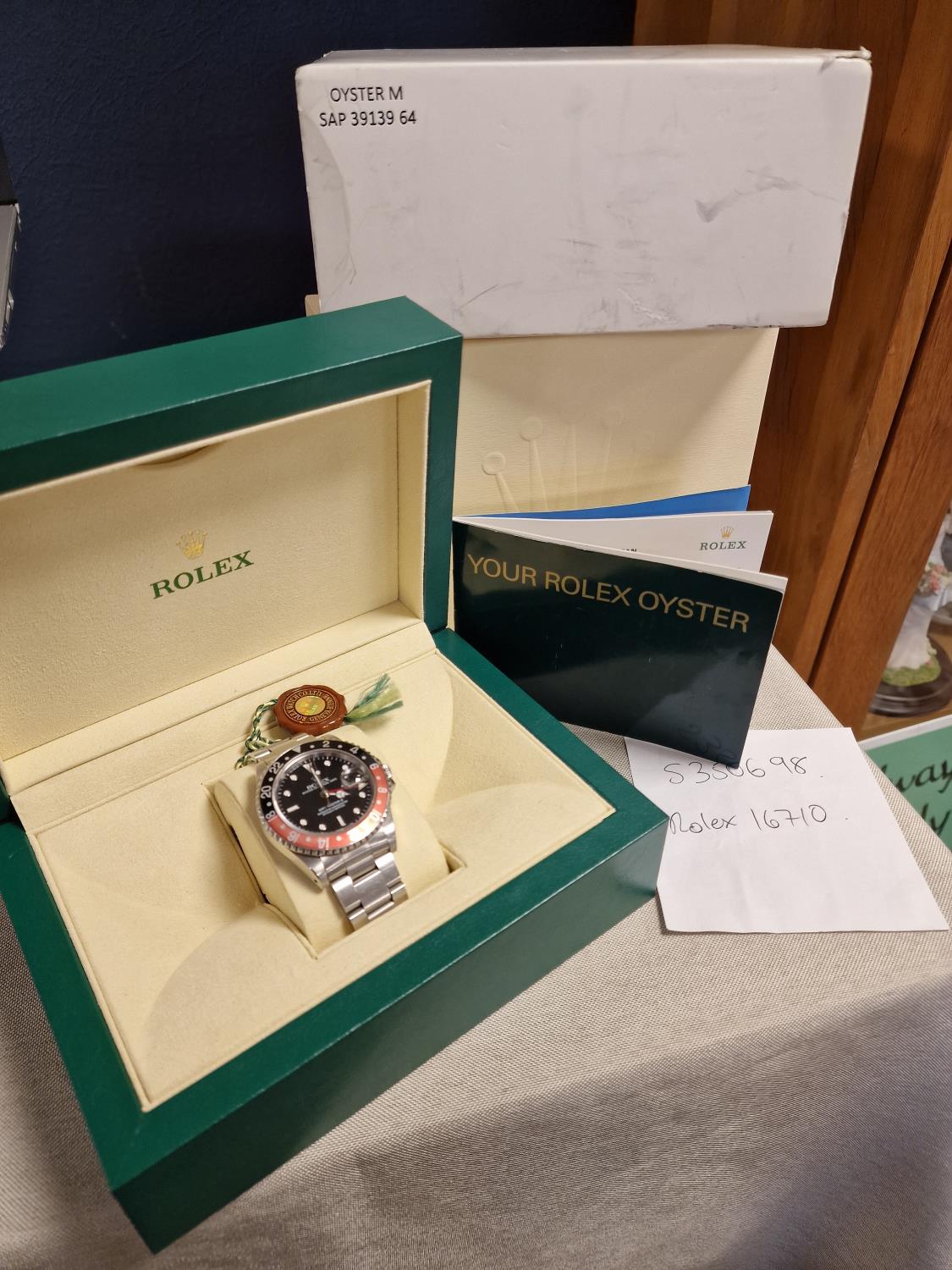 Boxed Rolex GMT II Chronometer Oyster Wrist Watch - Boxed with some paperwork