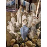 Group of Nine Nao/Lladro Figures