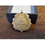 6g 9ct Gold 1902 Engineers Guild Preston Medal/Fob