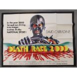 Death Race 2000 (1975) - original UK quad film poster (40" x 30") - very light foldwear