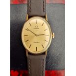 Vintage Ladies Omega Geneve Oval Shaped Wrist Watch