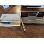 Trio of USA American Presidential Pens inc a Parker US Secret Service Arrow Pen, a Signed Ronald Rea