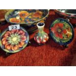 Set of Three Moorcroft Floral Pieces