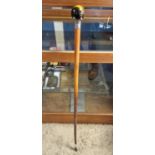 1912 Birmingham Silver and Tigers Eye Walking Stick - Beautiful Example - 91cm long