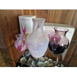 Trio of Caithness Glass Vases