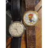 Pair of Vintage Wrist Watches inc Swiss Made Continental Watch Co and Buzzy Cartoon Examples