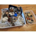 Box Of Various Military Buttons, Badges, Ephemera, etc